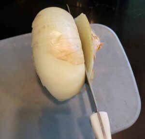 Caramelized Onion Jam step 1. cut the onion