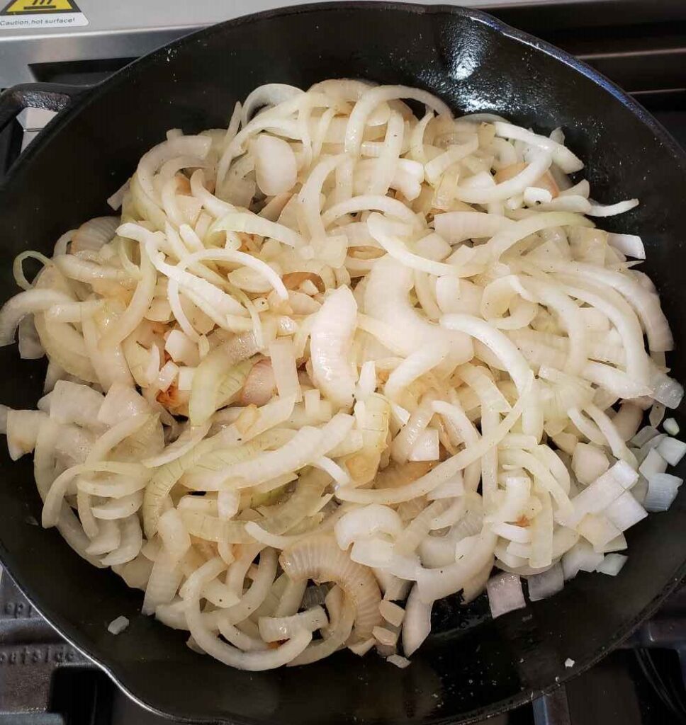 caramelized onion jam. After oil is in the pan